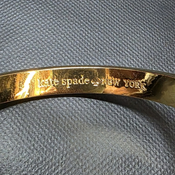 Kate Spade New York Gold Spade Enamel Crystal Bangle Bracelet - Picture 2 of 6